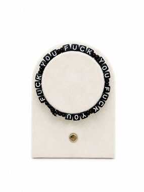 Paraphernalia 'F YOU' Beaded Bracelet - Black